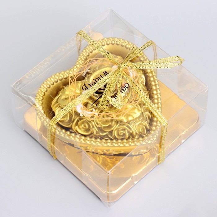 Свеча Свеча "Сердце" 9х4,5см, золото