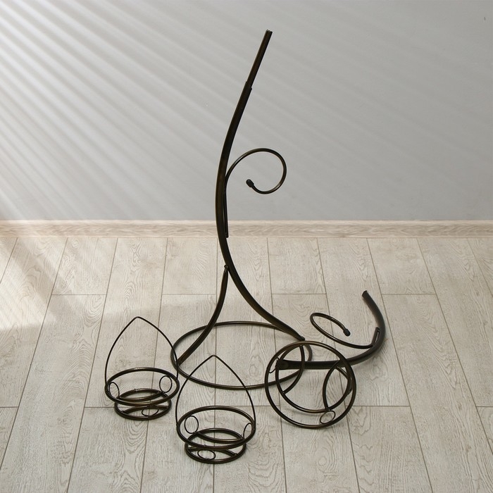 Подставка для цветов, напольная, разборная, на 3 горшка, d = 18 см, бронзовая Подставка для цветов, напольная, разборная, на 3 горшка, d = 18 см, бронзовая