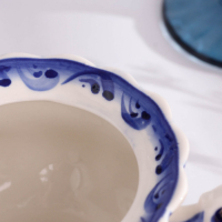 Сахарница "Шатер", гжель, фарфор, 15х18 см Сахарница "Шатер", гжель, фарфор, 15х18 см