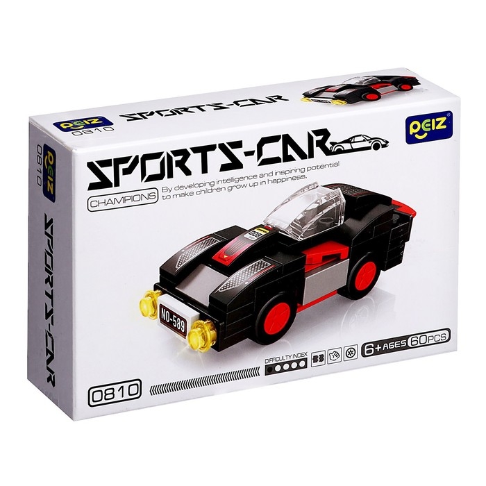 Конструктор Гонка «Спорткар», 60 деталей Конструктор Гонка «Спорткар», 60 деталей