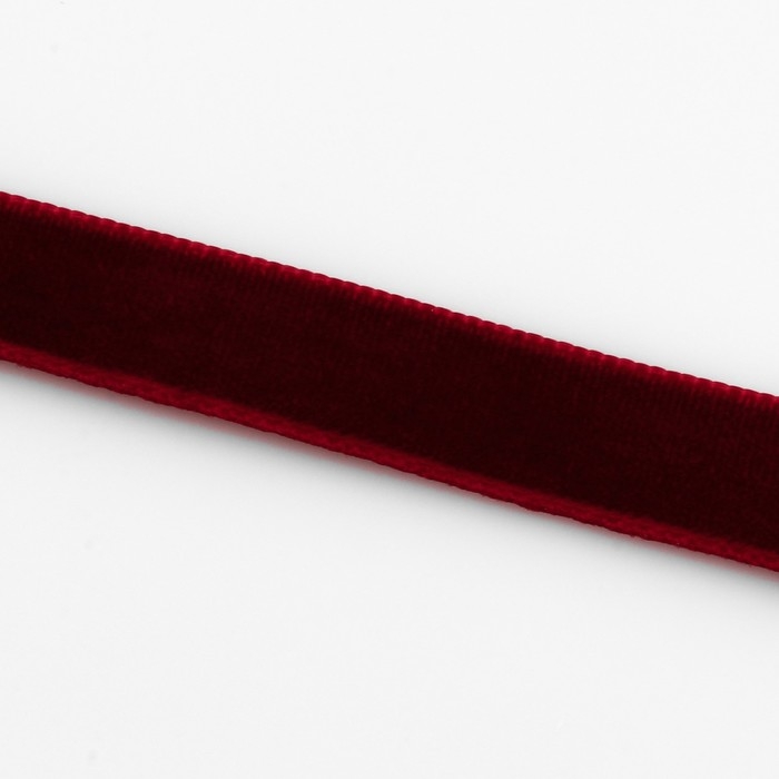 Лента бархатная, 10 мм, 18 &plusmn; 1 м, цвет бордовый №43