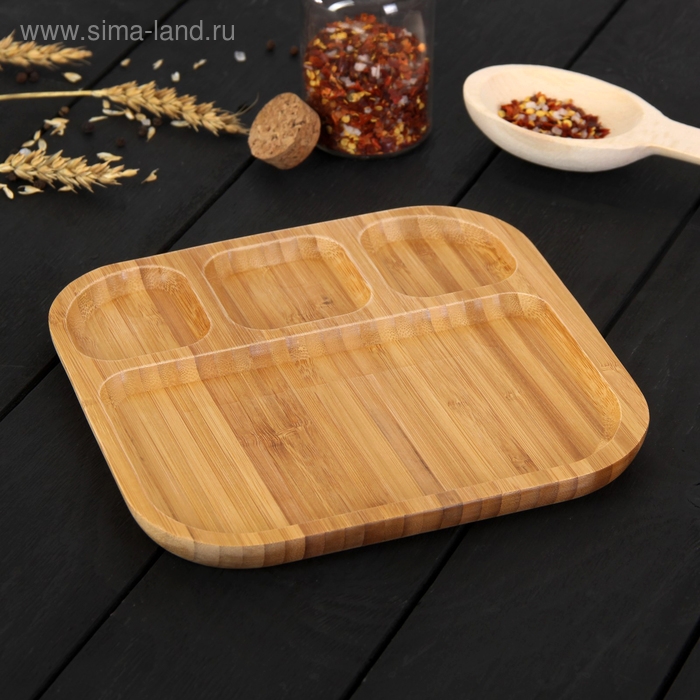 Менажница Доляна Striata, 4 секции, 20&times;20&times;1,5 см