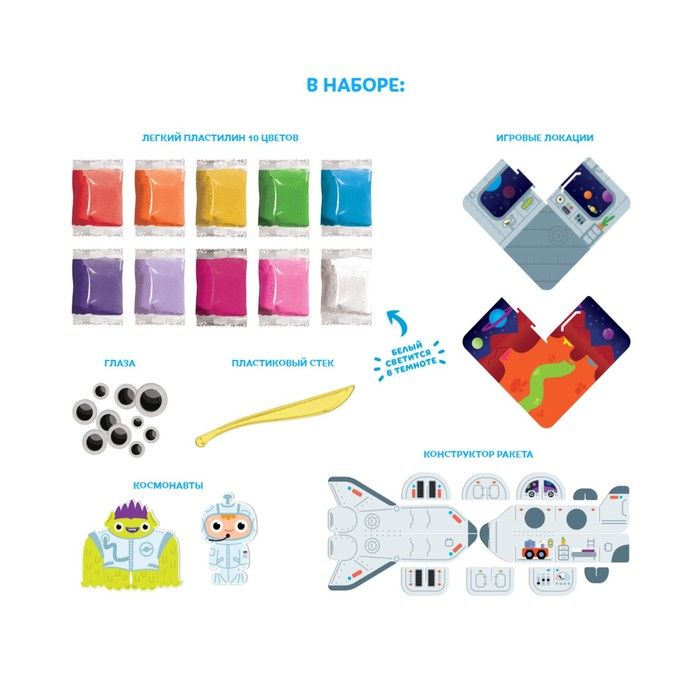 Набор легкого пластилина с 3Д конструктором &laquo;КосмоМО&raquo;