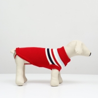 Свитер "Полоски", XS (ДС 17, ОШ 17, ОГ 23-37 см) , красный Свитер "Полоски", XS (ДС 17, ОШ 17, ОГ 23-37 см) , красный