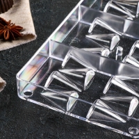 Форма для конфет и шоколада &laquo;Малый конус&raquo;, 20&times;12&times;2,5 см, 20 ячеек 2&times;3&times;1 см, цвет прозрачный