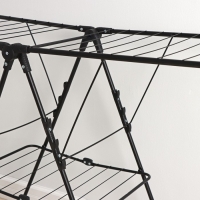 Сушилка для белья напольная двухуровневая, рабочая длина 21 м, цвет чёрный