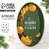 Блюдо овальное "С Новым годом", 24,5×15×2 см Блюдо овальное "С Новым годом", 24,5×15×2 см