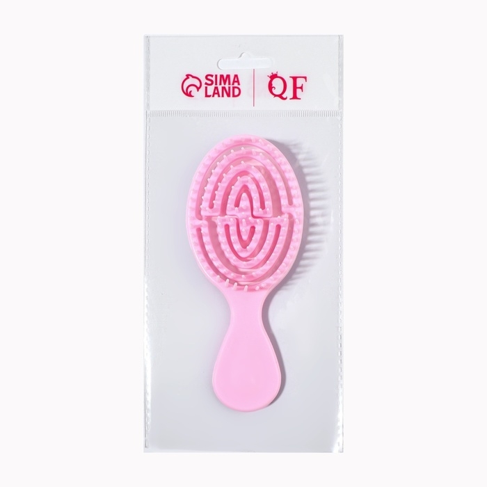 Расчёска - мини массажная, 5,5 &times; 14 см, цвет нежно - розовый