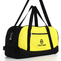 Сумка спортивная, TEXTURA, средний размер, цвет чёрный/лимон Сумка спортивная, TEXTURA, средний размер, цвет чёрный/лимон