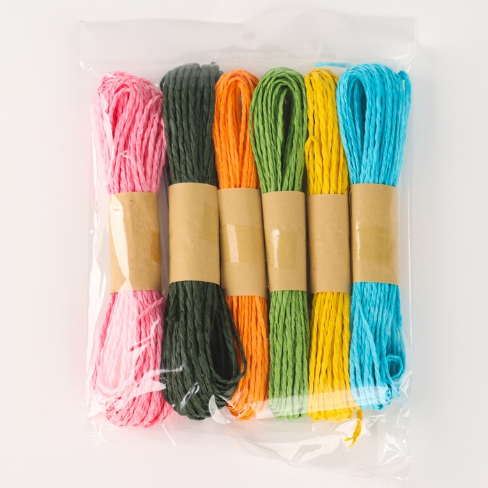 Рафия &laquo;Пальма&raquo;, длина 1шт. &mdash; 10 м., набор 6 шт., цвет МИКС