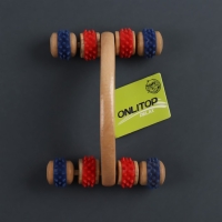 Массажёр деревянный, 15 &times; 10,5 &times; 5 см, 8 колёс, цвет МИКС