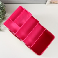 Шкатулка кожзам для косметики "Ромбы и цветы. Этажи" молочная 24,5х20,5х27 см Шкатулка кожзам для косметики "Ромбы и цветы. Этажи" молочная 24,5х20,5х27 см