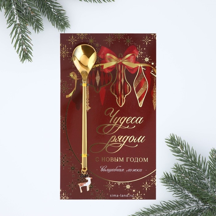 Ложка столовая с акриловым подвесом &laquo;Чудеса рядом&raquo;, нержавеющая сталь, 14. 8 х 2.7 см