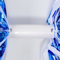 Помпон 1шт, цвет синий+белый Помпон 1шт, цвет синий+белый