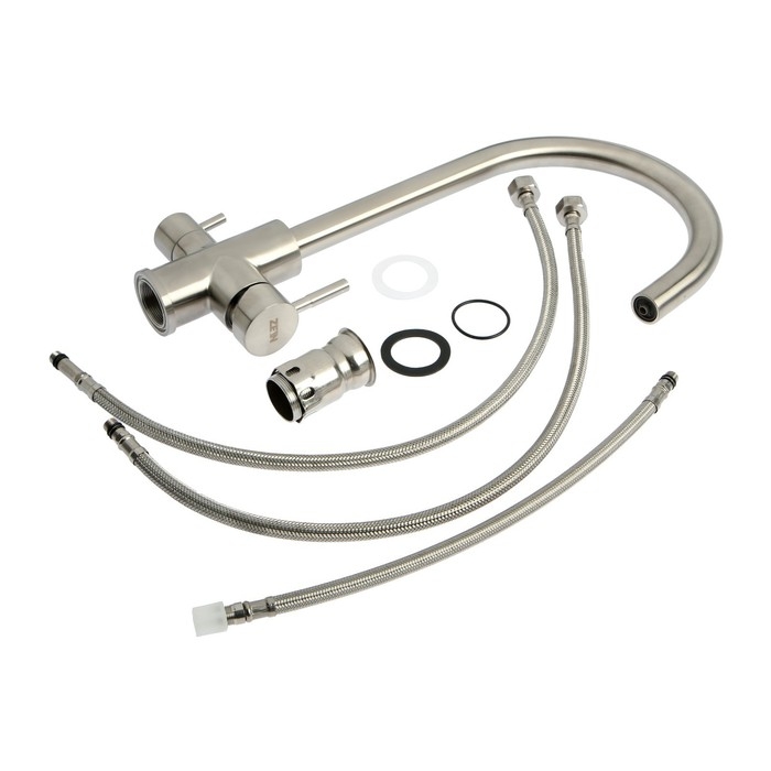 Смеситель для кухни ZEIN ZS 20101, с выходом для питьевой воды, нержавеющая сталь, сатин Смеситель для кухни ZEIN ZS 20101, с выходом для питьевой воды, нержавеющая сталь, сатин