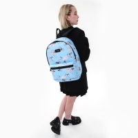 Рюкзак школьный текстильный &laquo;Ангелы&raquo;, 42х14х28 см, цвет голубой