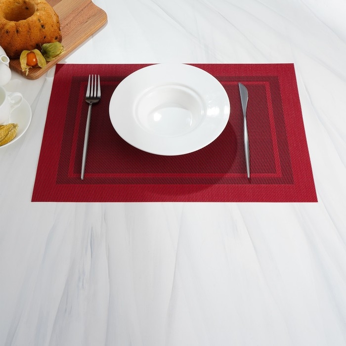 Салфетка сервировочная на стол Доляна «Окно», 45×30 см, цвет красный Салфетка сервировочная на стол Доляна «Окно», 45×30 см, цвет красный