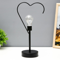 Ночник настольный "Сердце" LED от батареек 3хААА черный 11х16,5х36,4 см RISALUX Ночник настольный "Сердце" LED от батареек 3хААА черный 11х16,5х36,4 см RISALUX