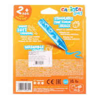 Мелки восковые 8 цветов, Carioca "Baby", супермягкие, большой корпус облегчающий захват, для малышей Мелки восковые 8 цветов, Carioca "Baby", супермягкие, большой корпус облегчающий захват, для малышей