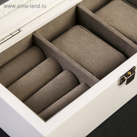 Шкатулка дерево 2 отделения под часы и бижутерию "Стиль" белая 10,5х7х19,2 см Шкатулка дерево 2 отделения под часы и бижутерию "Стиль" белая 10,5х7х19,2 см