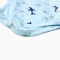 Боди детское на кнопках, цвет голубой/акулы, рост 80 см