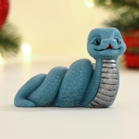 Новый год. Символ 2025. Фигурное мыло "Змейка Льдинка" синее, 50г Новый год. Символ 2025. Фигурное мыло "Змейка Льдинка" синее, 50г