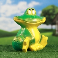 Садовая фигура "Лягушка улыбашка" зеленая, 30см Садовая фигура "Лягушка улыбашка" зеленая, 30см
