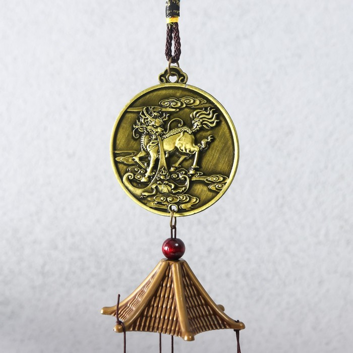 Музыка ветра металл Музыка ветра металл "Китайская монета Инь-ян" 7 колокольчиков 47х6 см
