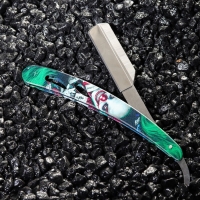 Опасная бритва Шаветт (без лезвия) из нержавеющей стали, с принтом Опасная бритва Шаветт (без лезвия) из нержавеющей стали, с принтом