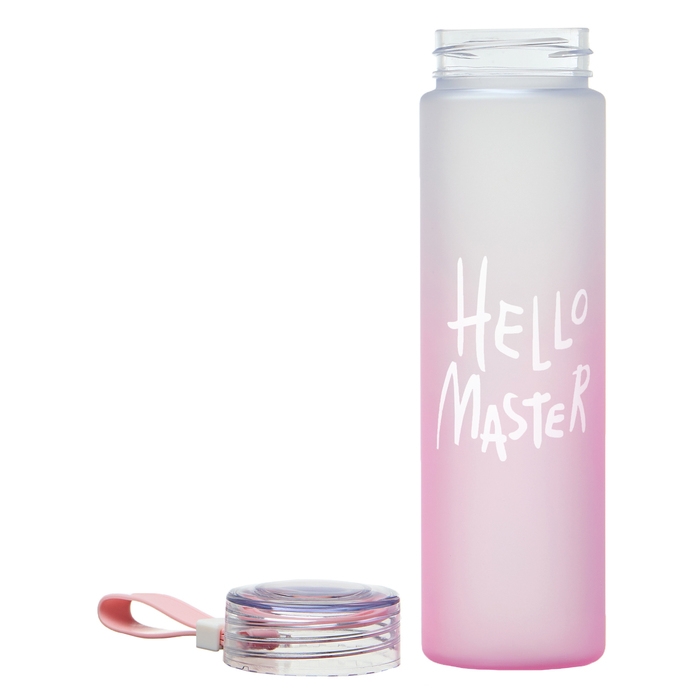 Бутылка для воды, 500 мл Hello Master, 22 х 6 см, розовая Бутылка для воды, 500 мл Hello Master, 22 х 6 см, розовая