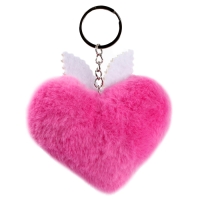 Брелок &laquo;Сердечко&raquo; с ушками, 7 см, цвет фуксия