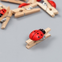 Декор для творчества дерево "Прищепка с божьей коровкой" (набор 10 шт) 2,6х1 см Декор для творчества дерево "Прищепка с божьей коровкой" (набор 10 шт) 2,6х1 см