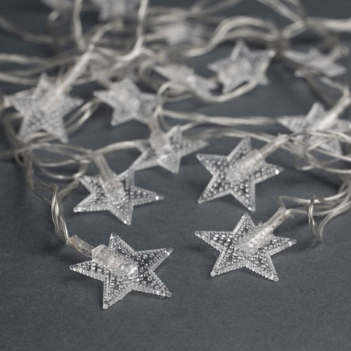 Гирлянда «Нить» 5 м с насадками «Звезда в крапинку», IP20, прозрачная нить, 20 LED, свечение мульти (RG/RB), мигание, 220 В Гирлянда «Нить» 5 м с насадками «Звезда в крапинку», IP20, прозрачная нить, 20 LED, свечение мульти (RG/RB), мигание, 220 В