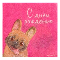 Салфетки бумажные &laquo;С Днём Рождения&raquo;, пёсель, 24 х 24 см, 20 шт