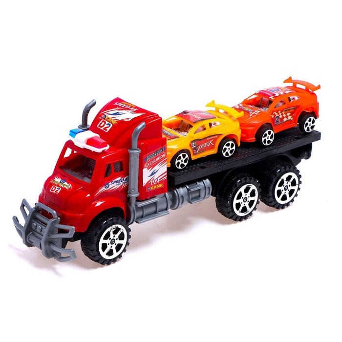 Грузовик инерционный «Автовоз» с двумя машинками, цвета МИКС Грузовик инерционный «Автовоз» с двумя машинками, цвета МИКС