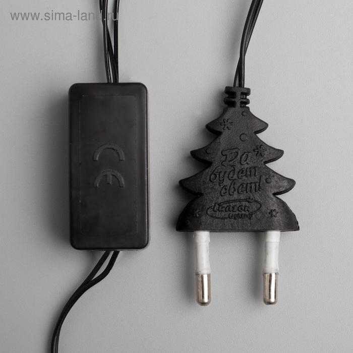 Гирлянда &laquo;Нить&raquo; 5 м с насадками &laquo;Шарики белые&raquo;, IP20, тёмная нить, 20 LED, свечение мульти (RG/RB), мигание, 220 В