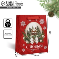 Пакет подарочный новогодний ламинированный &laquo;Новогодний шар&raquo;, MS 18 х 23 х 10 см , Новый год