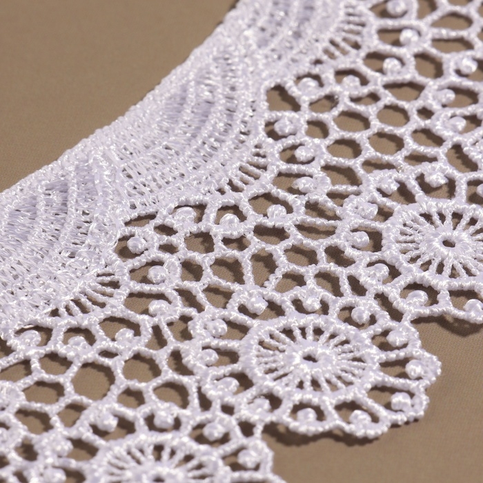 Воротник пришивной, гипюровый, 22 &times; 6,5 см, цвет белый