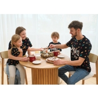 Футболка детская KAFTAN "Xmas family" , размер 32 (110-116), цвет чёрный