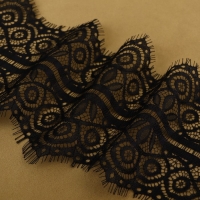 Кружево реснички, 165 мм &times; 3 &plusmn; 0,5 м, цвет чёрный