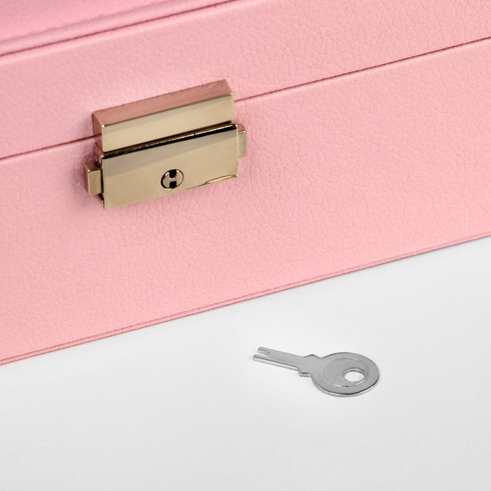 Подставка для украшений &laquo;Шкатулка&raquo; съёмная подставка,17&times;23&times;8,5 см, цвет розовый