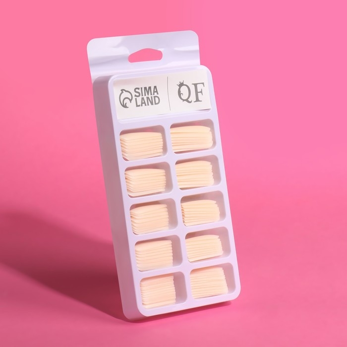 Накладные ногти &laquo;Base&raquo;, 100 шт, в контейнере, цвет бежевый