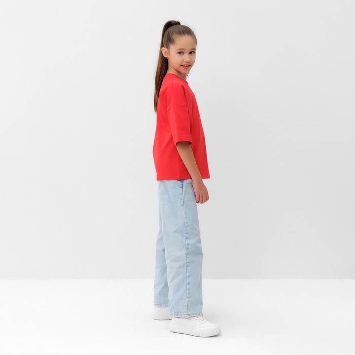 Футболка детская MINAKU:Basic line kids цвет красный, рост 98