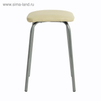 Табурет "Эконом" квадратный, Серебристый металлик/молочный