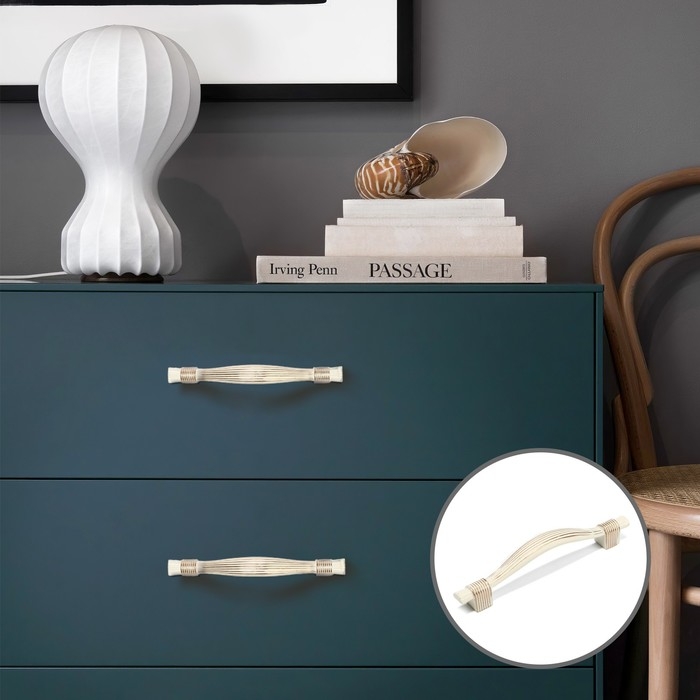 Ручка-скоба CAPPIO RSC018, м/о 128 мм, цвет белый/золото Ручка-скоба CAPPIO RSC018, м/о 128 мм, цвет белый/золото