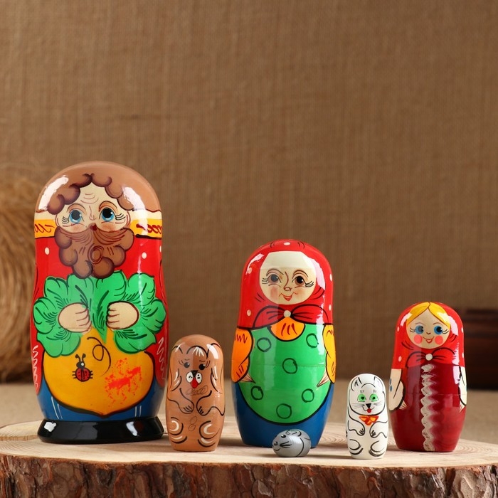 Матрёшка «Репка», сюжетная, 6 кукольная, 16 см, микс Матрёшка «Репка», сюжетная, 6 кукольная, 16 см, микс