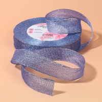 Лента парчовая, 20 мм, 23 &plusmn; 1 м, цвет синий №037