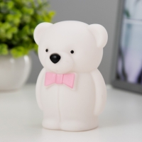 Ночник "Мишка с бантом" LED 2Вт от батареек 3хLR44 бело-розовый 5,5х7,5х11 см RISALUX Ночник "Мишка с бантом" LED 2Вт от батареек 3хLR44 бело-розовый 5,5х7,5х11 см RISALUX