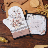 Набор кухонный &laquo;Floral mood&raquo; варежка-прихватка 20х28см, прихватка 19х19см,100% хл