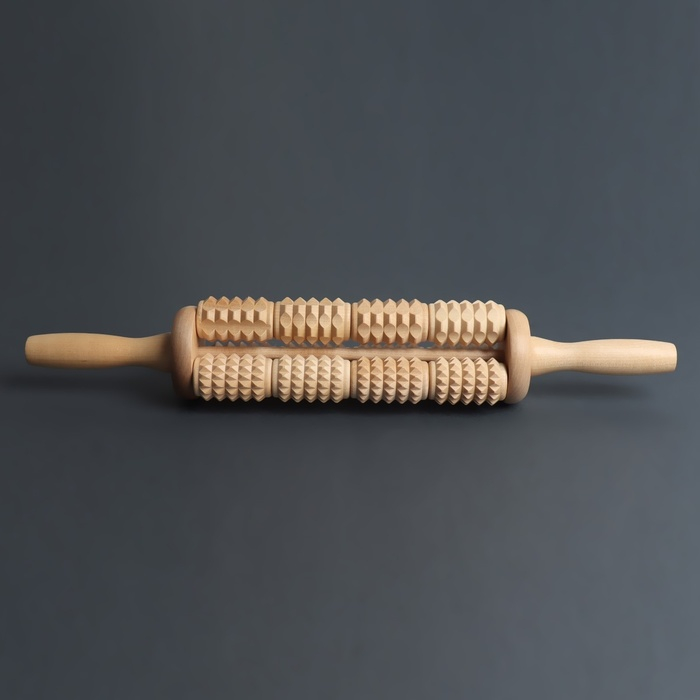 Массажёр для спины &laquo;Кукуруза&raquo;, d = 6,5 &times; 42 см, деревянный